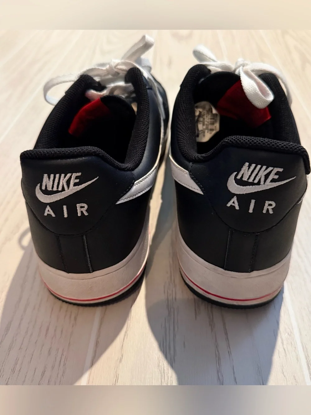Nike Air Force 1 Low Men’s 13 Black White Red Leather Sneakers
